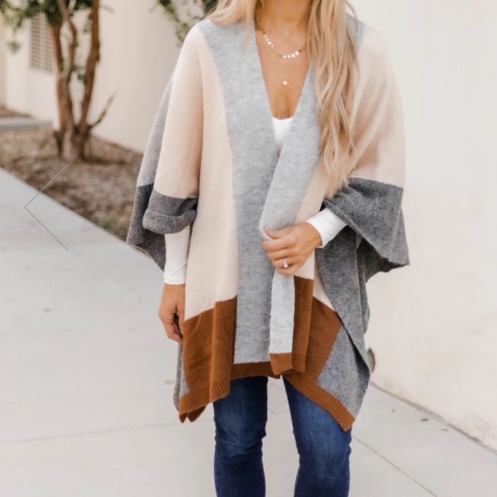 Wrap open sweater